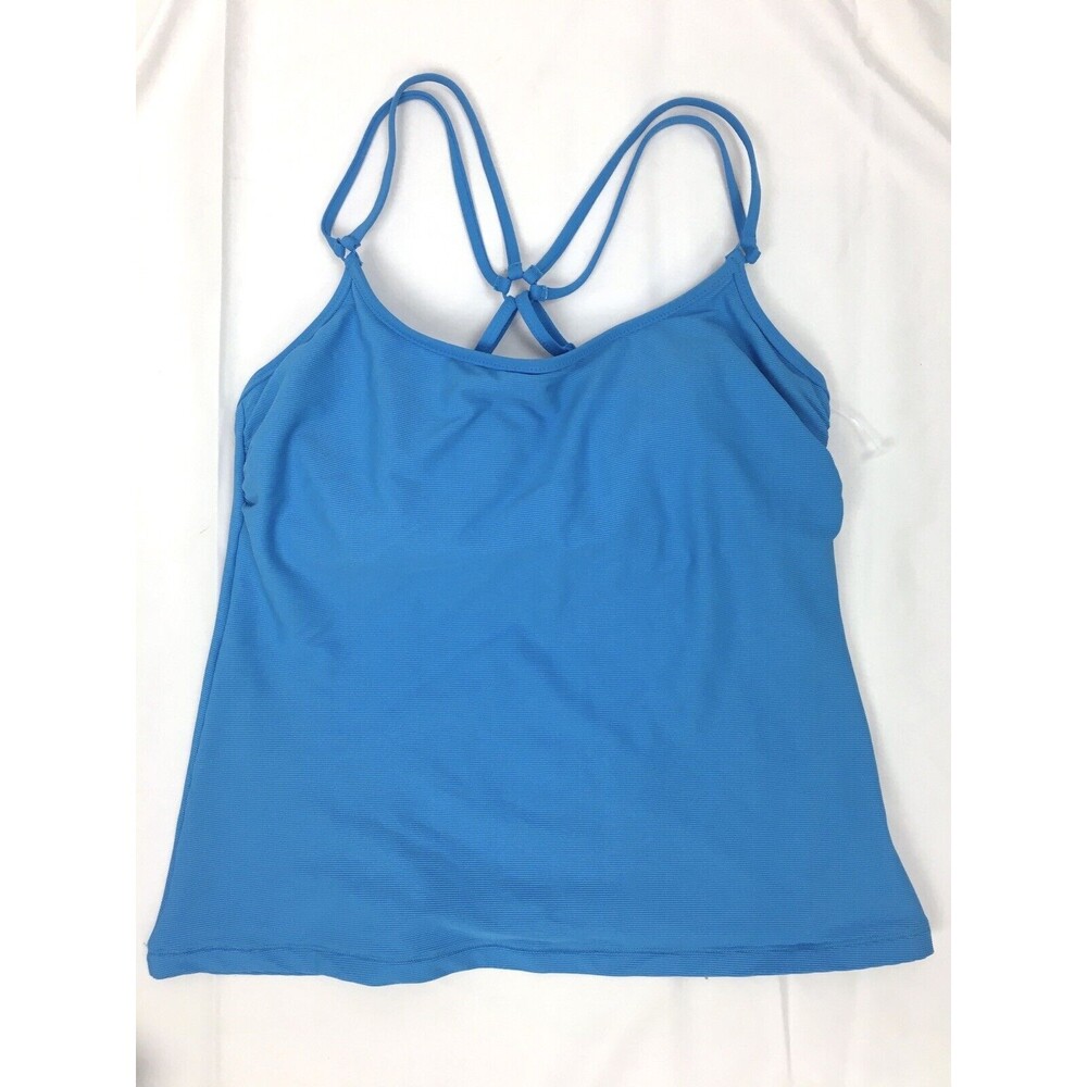 Athleta Women Size 36 B/C‎ Cloudbreak Blue Ribbed Tankini Top